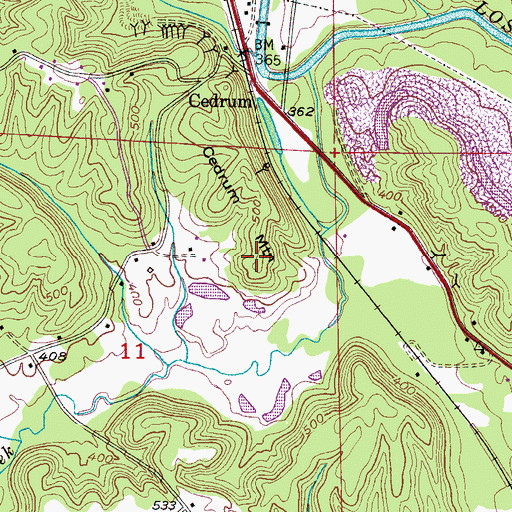 Topographic Map of Cedrum Mountain, AL