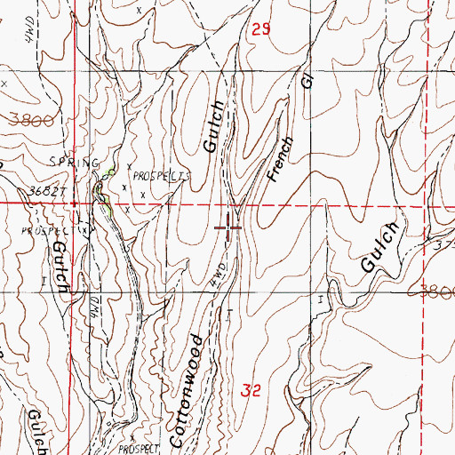 Topographic Map of French Gulch, OR