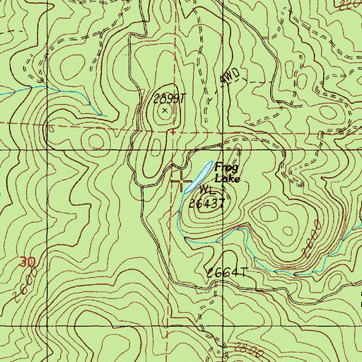 Topographic Map of Frog Lake, OR