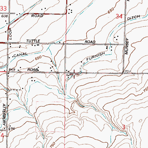 Topographic Map of Furnish Ditch, OR