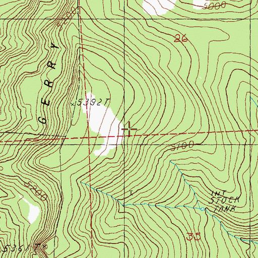 Topographic Map of Gerry Mountain, OR