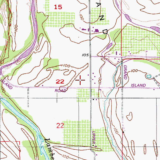 Topographic Map of Grand Island, OR