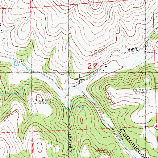 Topographic Map of Grant Canyon, OR