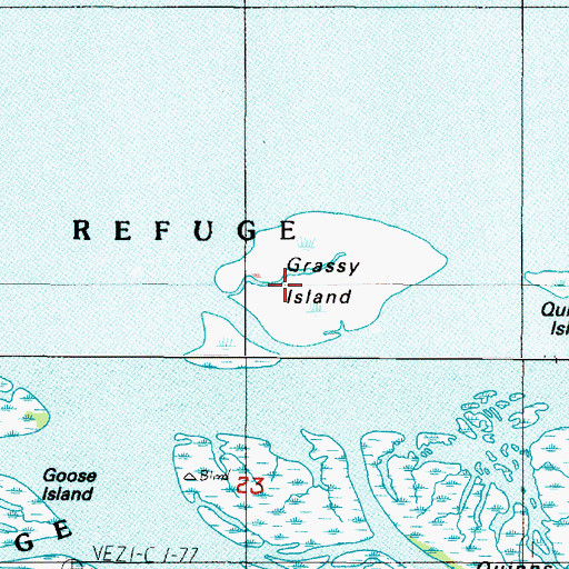 Topographic Map of Grassy Island, OR