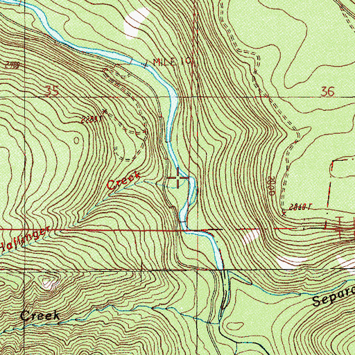 Topographic Map of Haflinger Creek, OR
