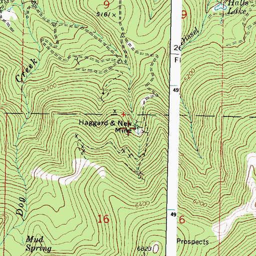 Topographic Map of Haggard Mine, OR