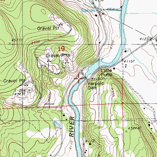 Topographic Map of Harpold Dam, OR