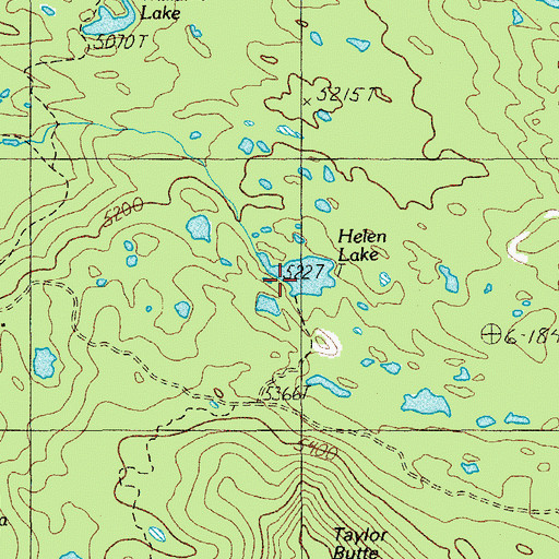 Topographic Map of Helen Lake, OR
