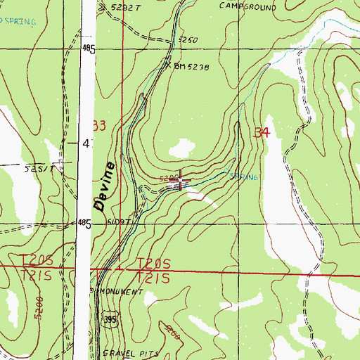 Topographic Map of Hi Desert Ski Area (historical), OR