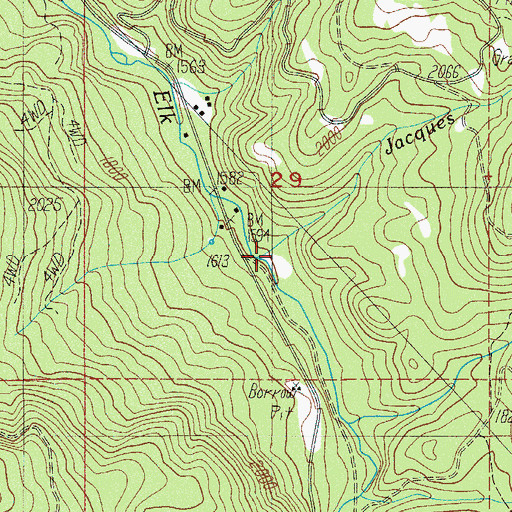 Topographic Map of Jacques Creek, OR