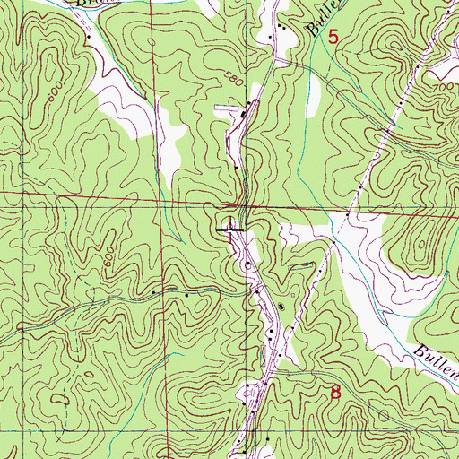 Topographic Map of Center Brook Church, AL
