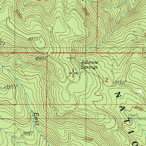 Topographic Map of Johnnie Spring, OR