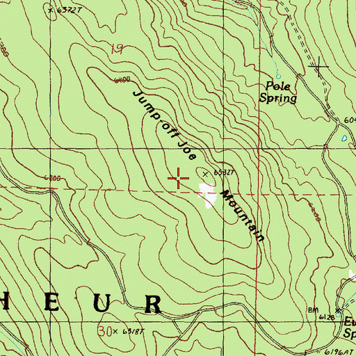 Topographic Map of Jump-off Joe Mountain, OR