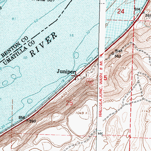Topographic Map of Juniper, OR