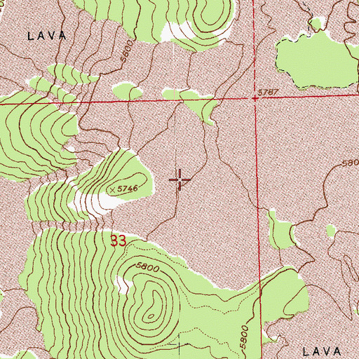 Topographic Map of Lava Cast Forest, OR