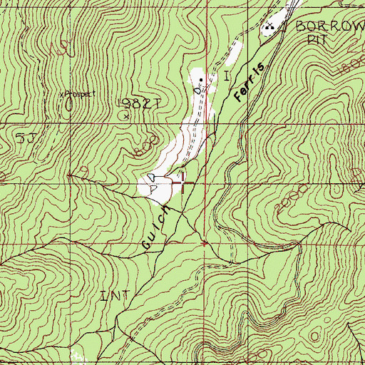 Topographic Map of Layton Mine, OR
