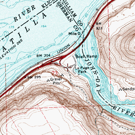 Topographic Map of Le Page Park, OR