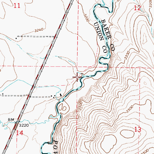 Topographic Map of Little Creek, OR