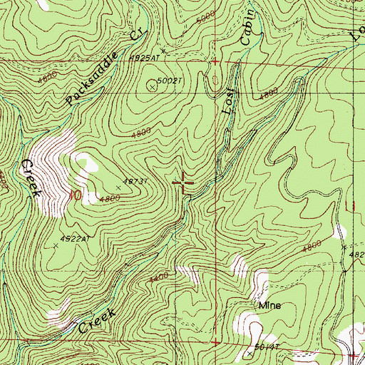 Topographic Map of Lost Cabin Creek, OR