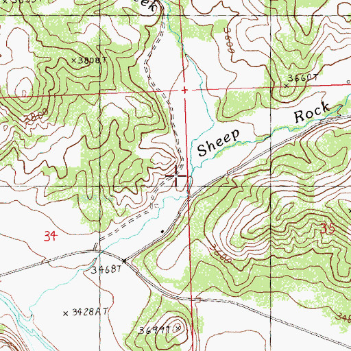 Topographic Map of Lost Creek, OR