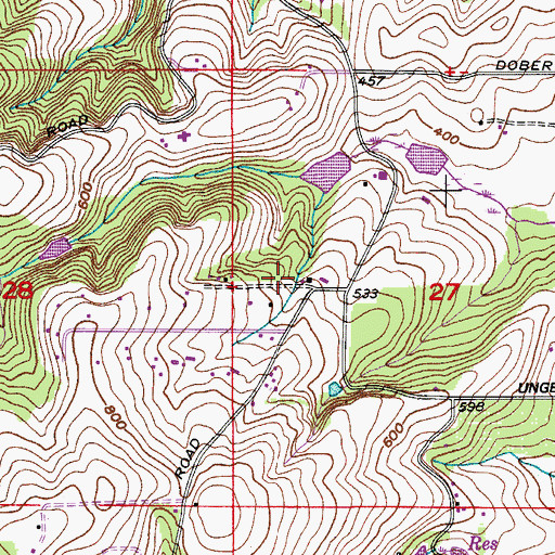 Topographic Map of Iowa Hill School (historical), OR