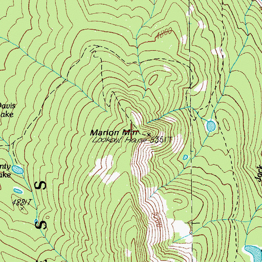 Topographic Map of Marion Mountain, OR