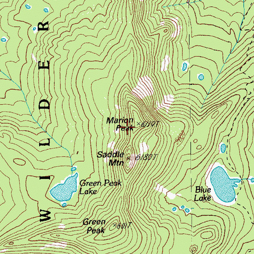 Topographic Map of Marion Peak, OR