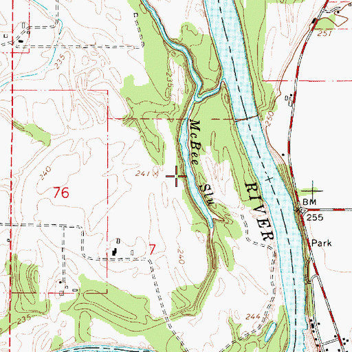 Topographic Map of McBee Slough, OR