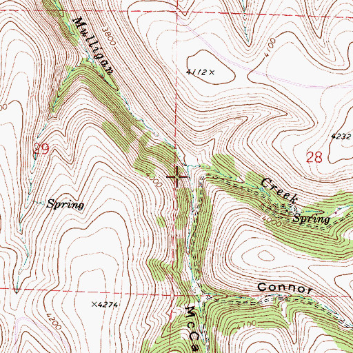 Topographic Map of McCarty Canyon, OR