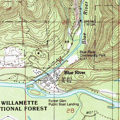 Topographic Map of McKenzie River Park, OR