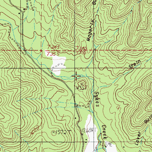 Topographic Map of Magerly Gulch, OR