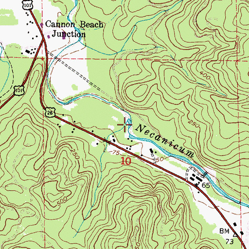Topographic Map of Meyer Creek, OR