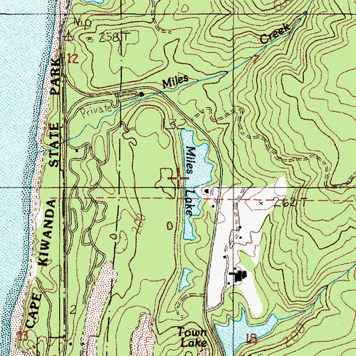 Topographic Map of Miles Lake, OR