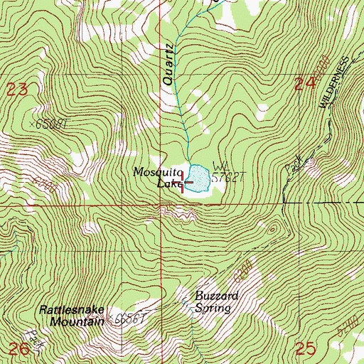 Topographic Map of Mosquito Lake, OR
