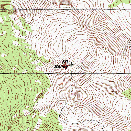 Topographic Map of Mount Bailey, OR