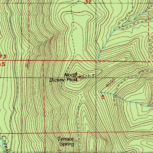 Topographic Map of North Dickey Peak, OR