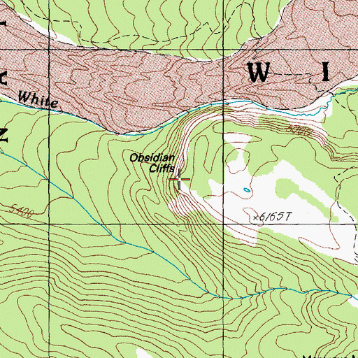 Topographic Map of Obsidian Cliffs, OR