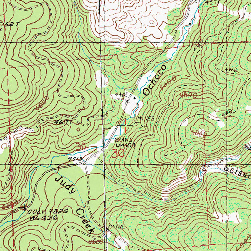 Topographic Map of Ochoco Mine, OR