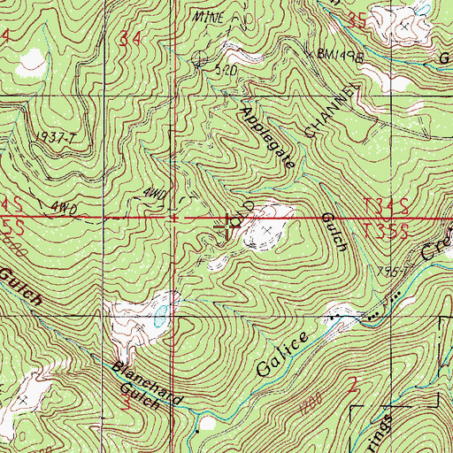 Topographic Map of Old Channel, OR