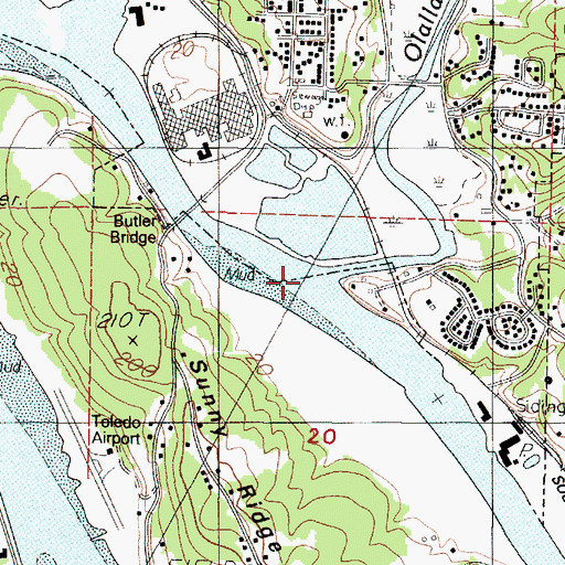 Topographic Map of Olalla Slough, OR