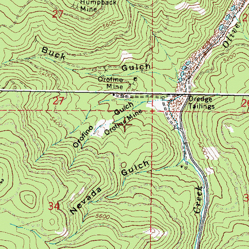 Topographic Map of Orofino Mine, OR
