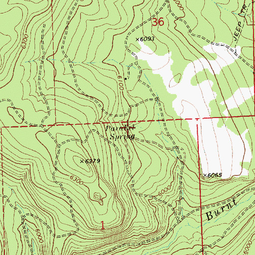 Topographic Map of Parallel Spring, OR