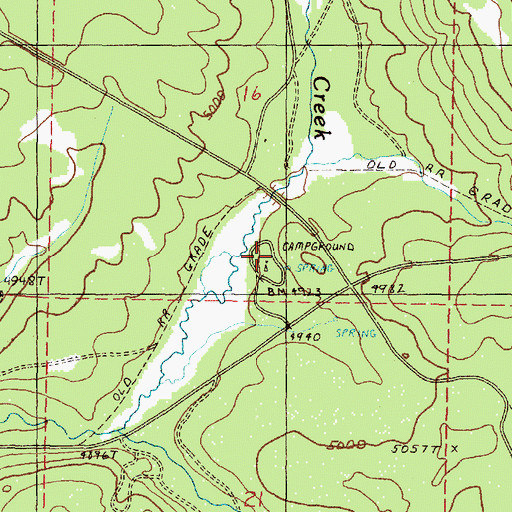 Topographic Map of Parish Cabin Recreation Site, OR