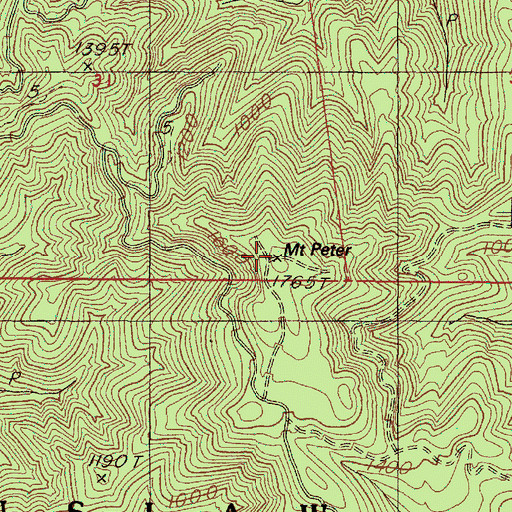 Topographic Map of Mount Peter, OR