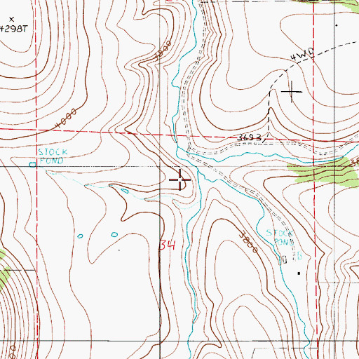 Topographic Map of Pine Creek, OR