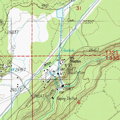 Topographic Map of Prospect Guard Station, OR