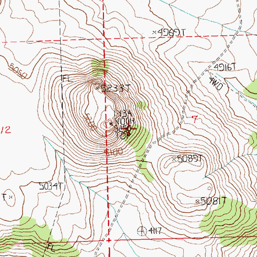 Topographic Map of Quarter Butte, OR