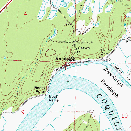 Topographic Map of Randolph, OR