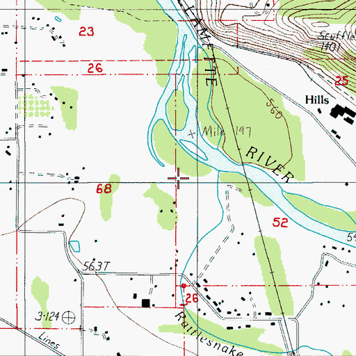 Topographic Map of Rattlesnake Creek, OR