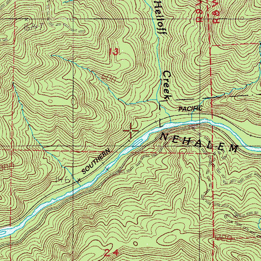 Topographic Map of Rector, OR